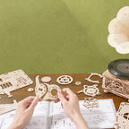 Classic Gramophone (Electric Version) – 3D Wooden Puzzle Kit