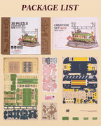 Sakura Journey Tram – 3D Wooden Puzzle Kit
