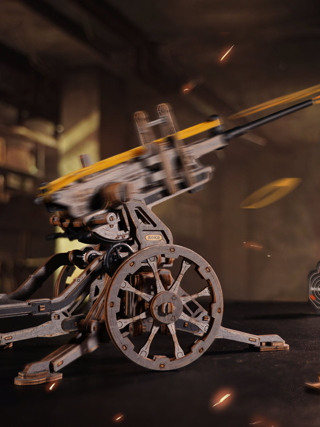 Anti-Aircraft Gun – 3D Wooden Mechanical Model Kit