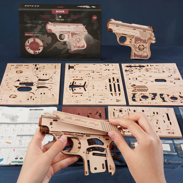 ROKR Mini Gun – DIY Mechanical Model Kit