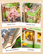 Sakura Journey Tram – 3D Wooden Puzzle Kit