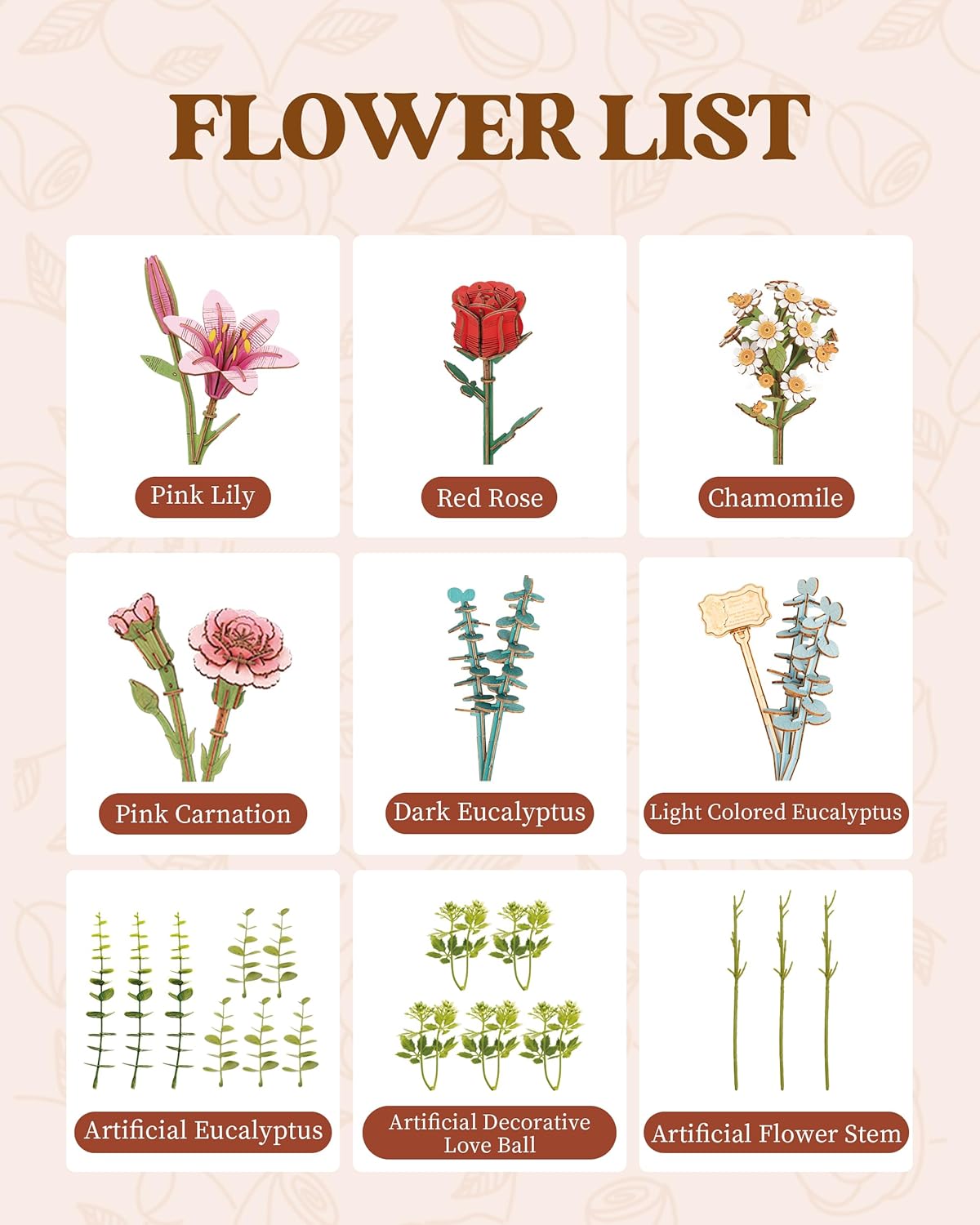 Blooming Flower Basket – DIY Wooden Model Kit
