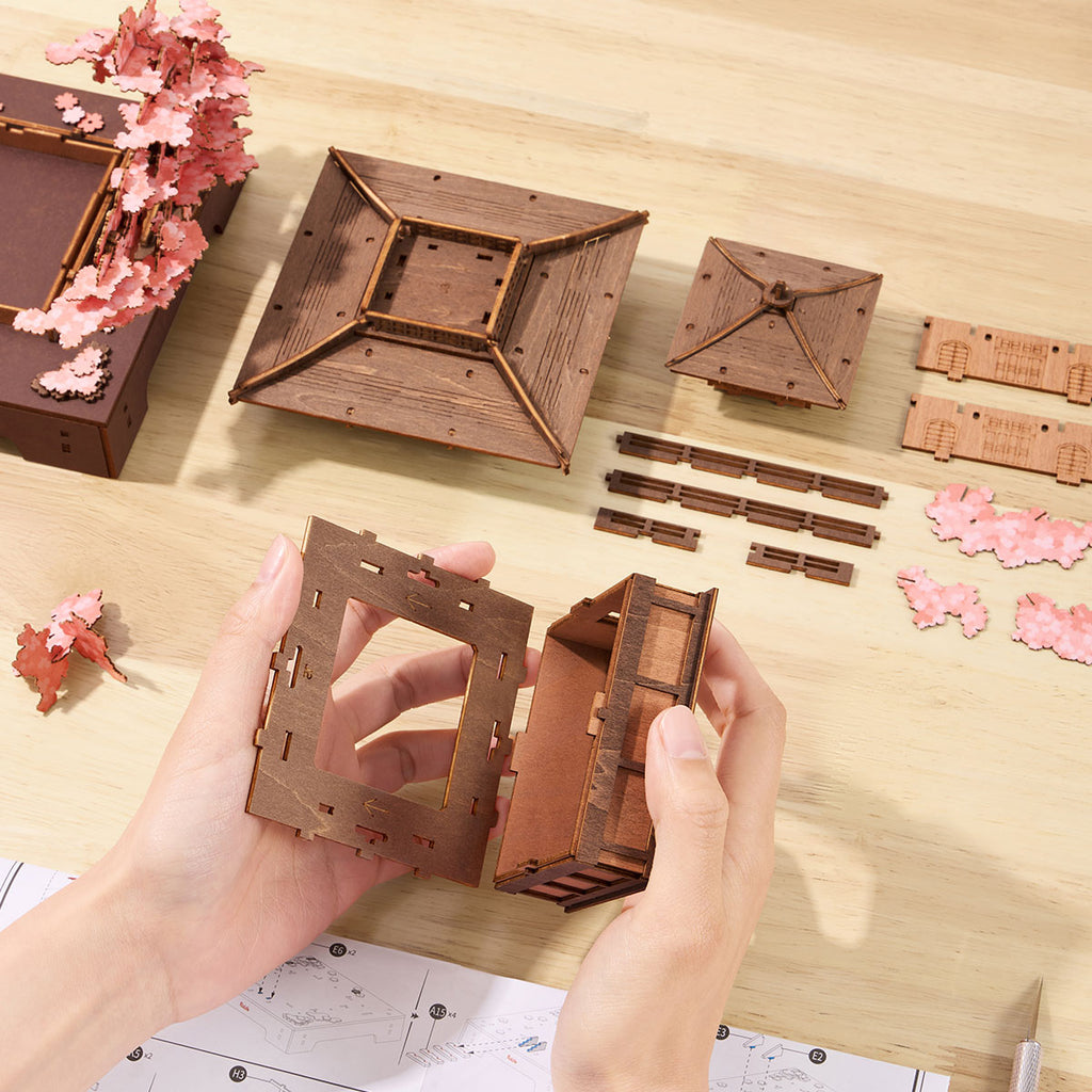 Rolife Sakura Pavilion – 3D Wooden Puzzle Kit