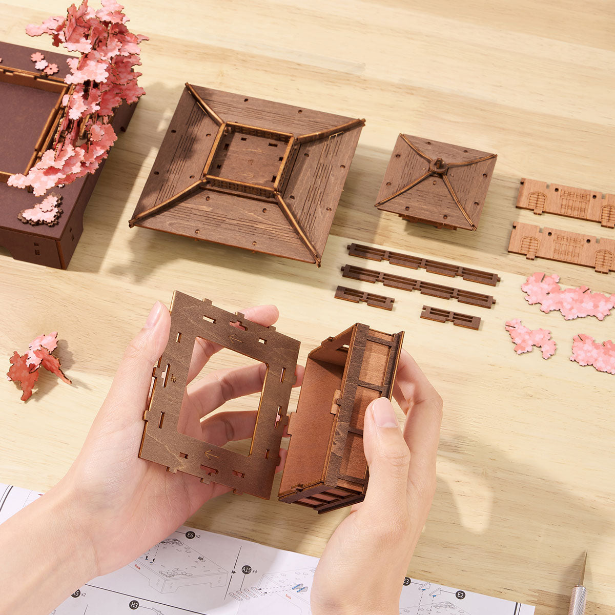 Rolife Sakura Pavilion – 3D Wooden Puzzle Kit