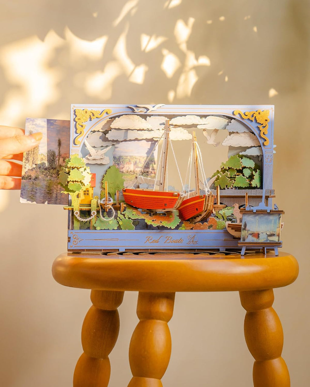 Rowood Red Boats Wall Art – 3D Wooden Puzzle Kit