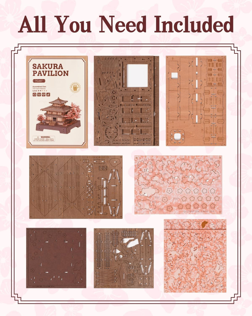 Rolife Sakura Pavilion – 3D Wooden Puzzle Kit