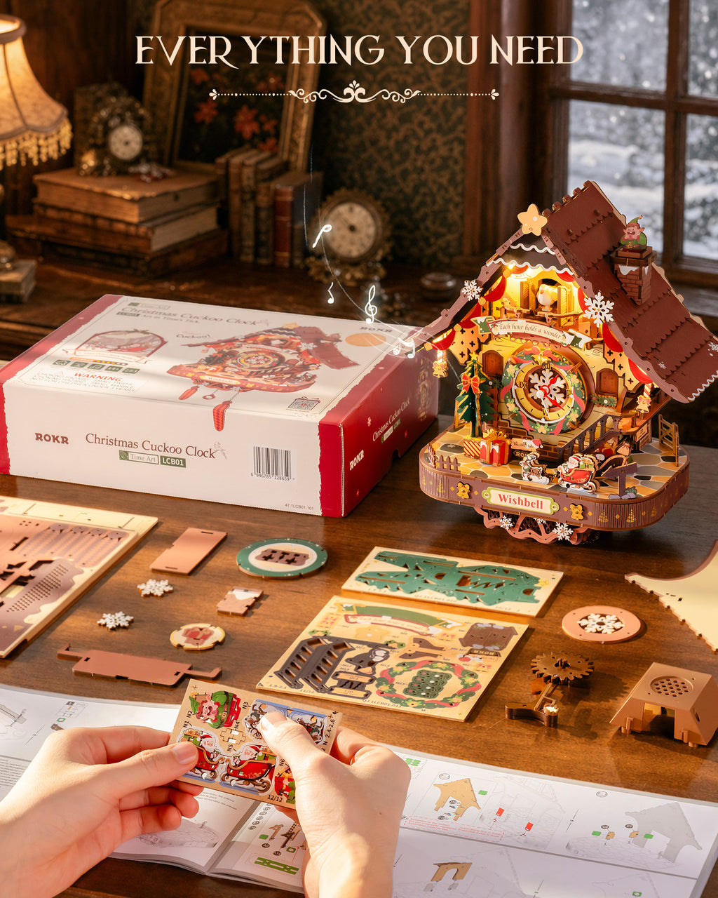 ROKR Christmas Cuckoo Clock – DIY Mechanical Model Kit