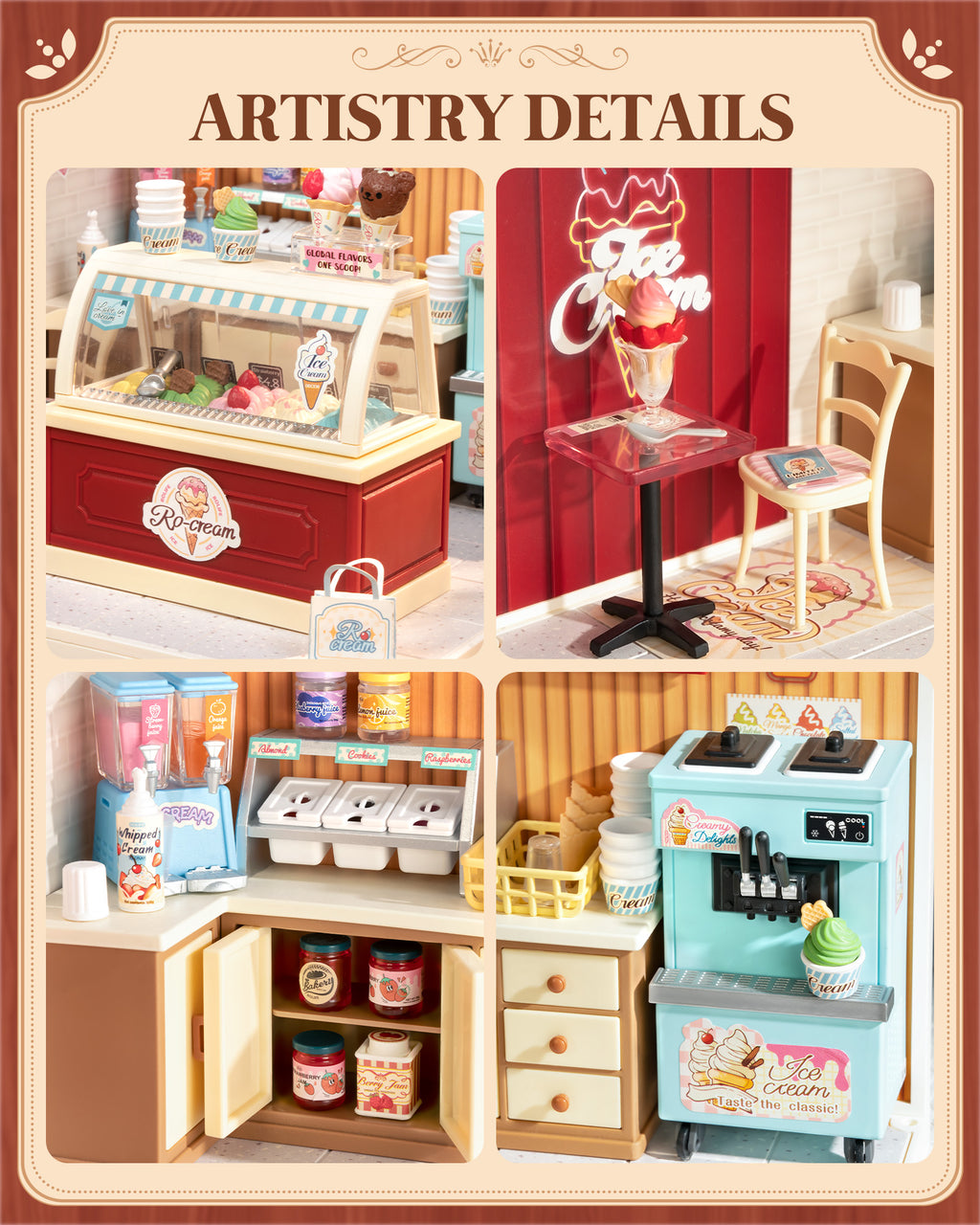 RO-Cream Ice Cream Shop – DIY Miniature House Kit