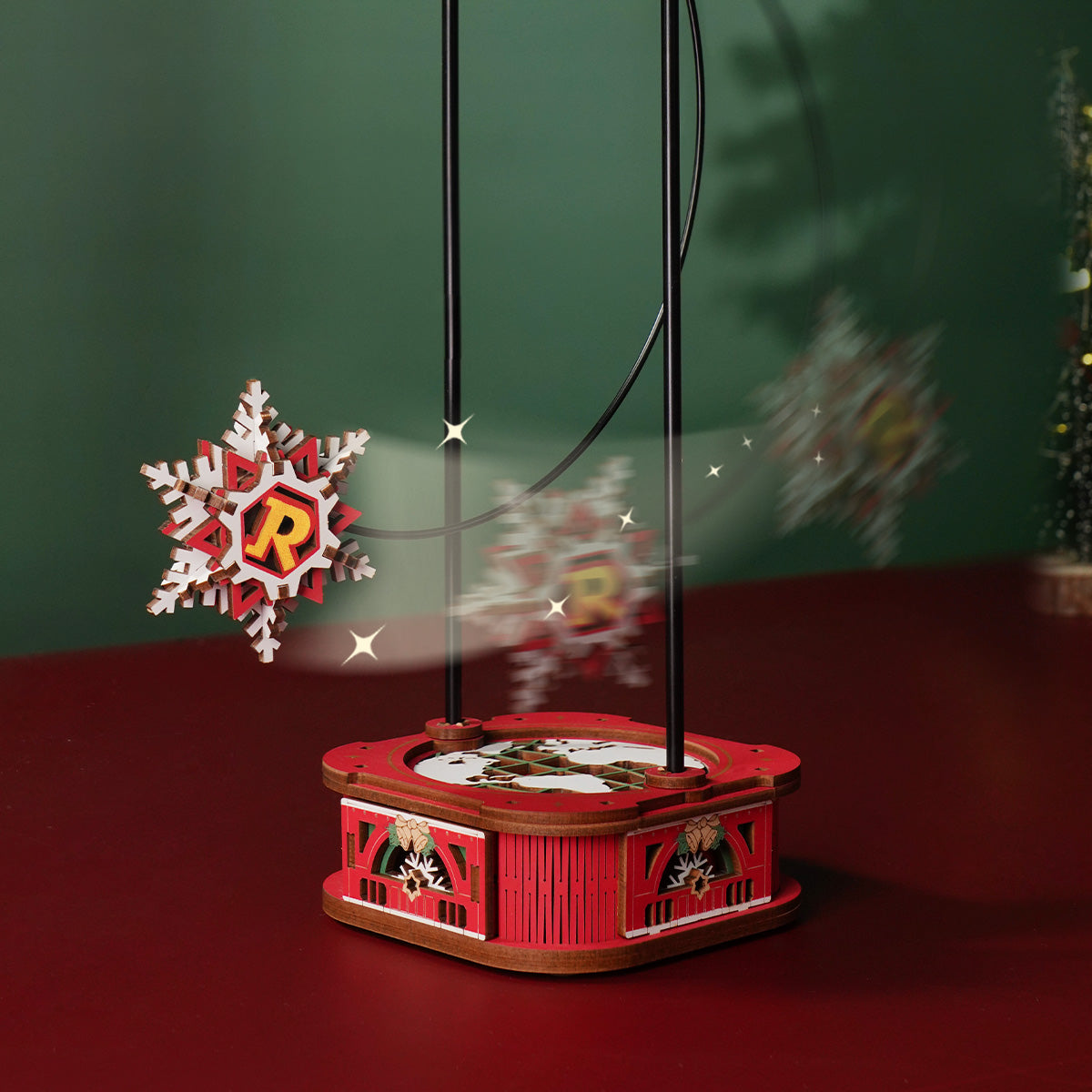 Santa on Skis – 3D Wooden Pendulum Balance Toy Kit