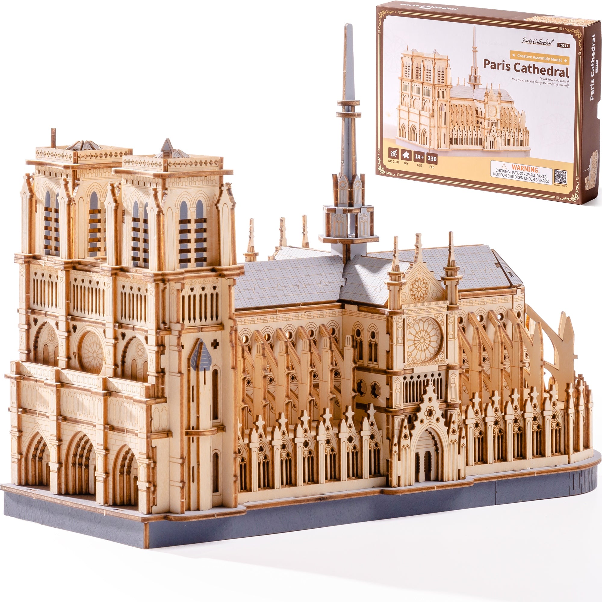 Paris Cathedral – Wooden Architecture Model Kit
