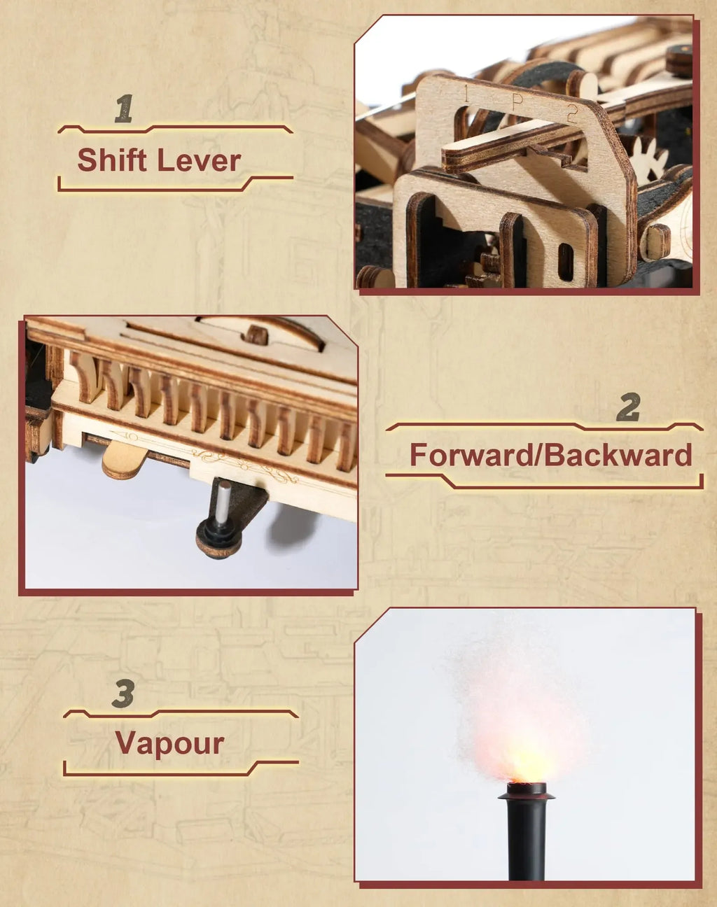 Steam Engine Car – DIY Mechanical Model Kit