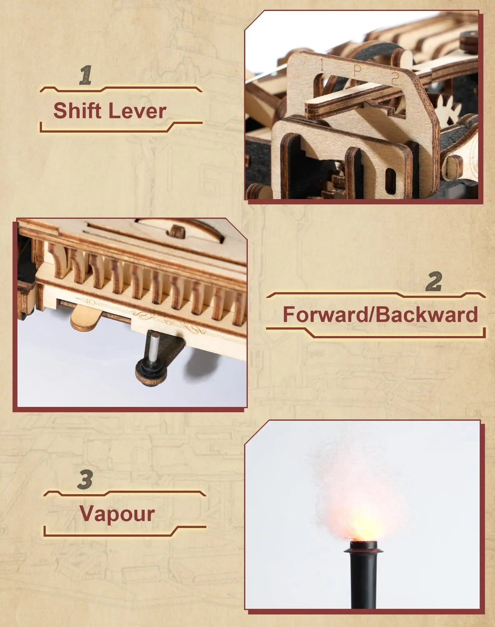 Steam Engine Car – DIY Mechanical Model Kit
