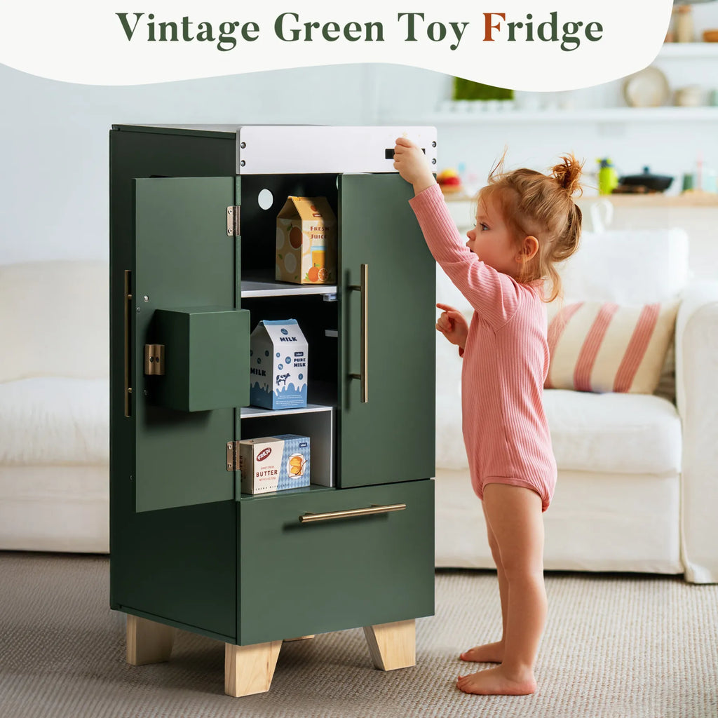 ROBUD Wooden Toy Refrigerator – Vintage Green