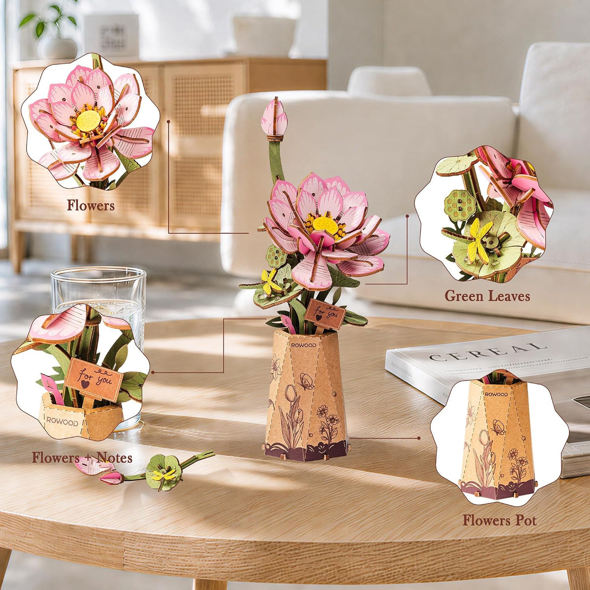 Rowood Lotus – 3D Wooden Puzzle Kit
