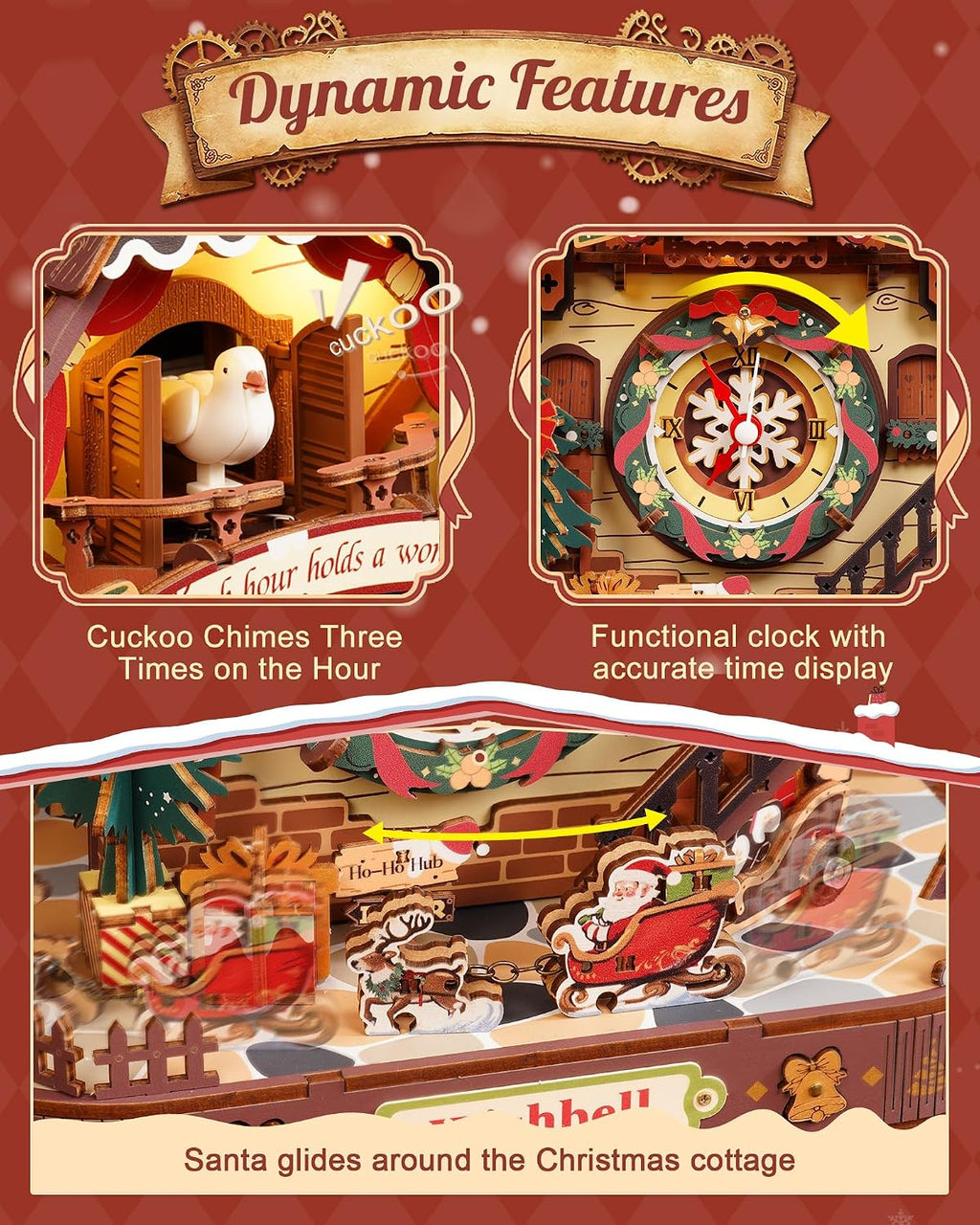 ROKR Christmas Cuckoo Clock – DIY Mechanical Model Kit