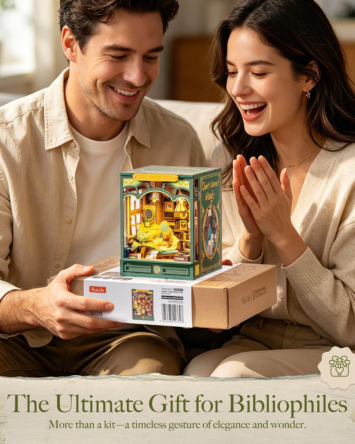 Rolife Quiet Corner Study – DIY Book Nook Kit