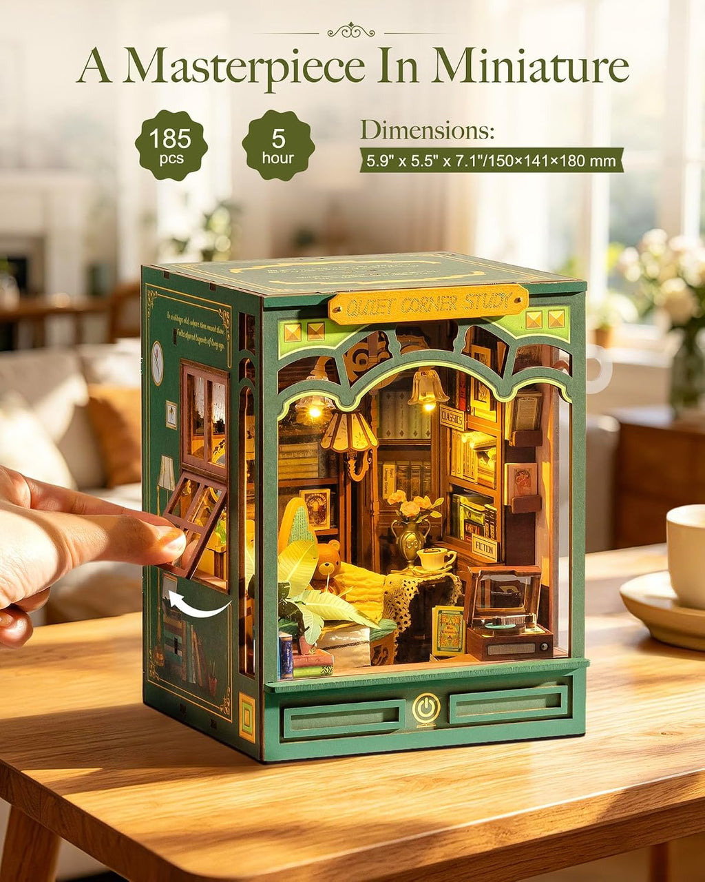 Rolife Quiet Corner Study – DIY Book Nook Kit