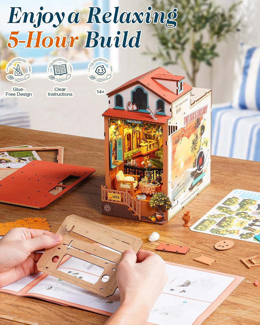 Rolife Sunset Isle – DIY Book Nook Kit