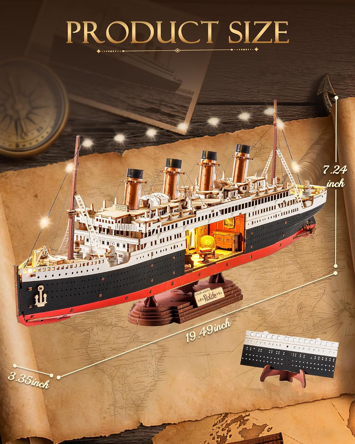 Rolife 1912 Eternal Atlantic Voyager – 3D Wooden Puzzle Kit