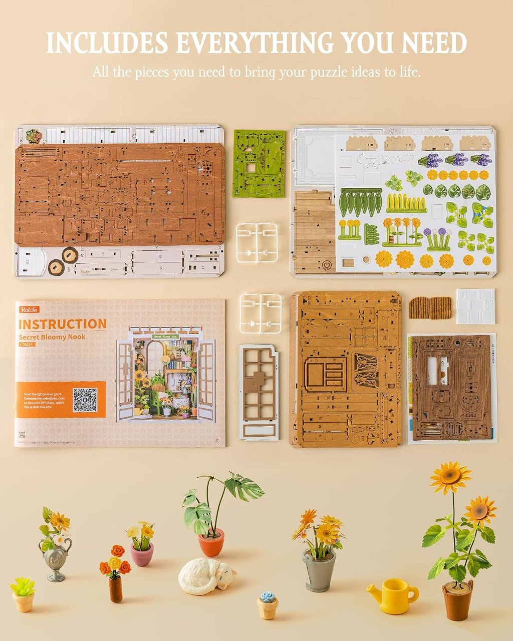 Rolife Secret Bloomy Nook – DIY Book Nook Kit