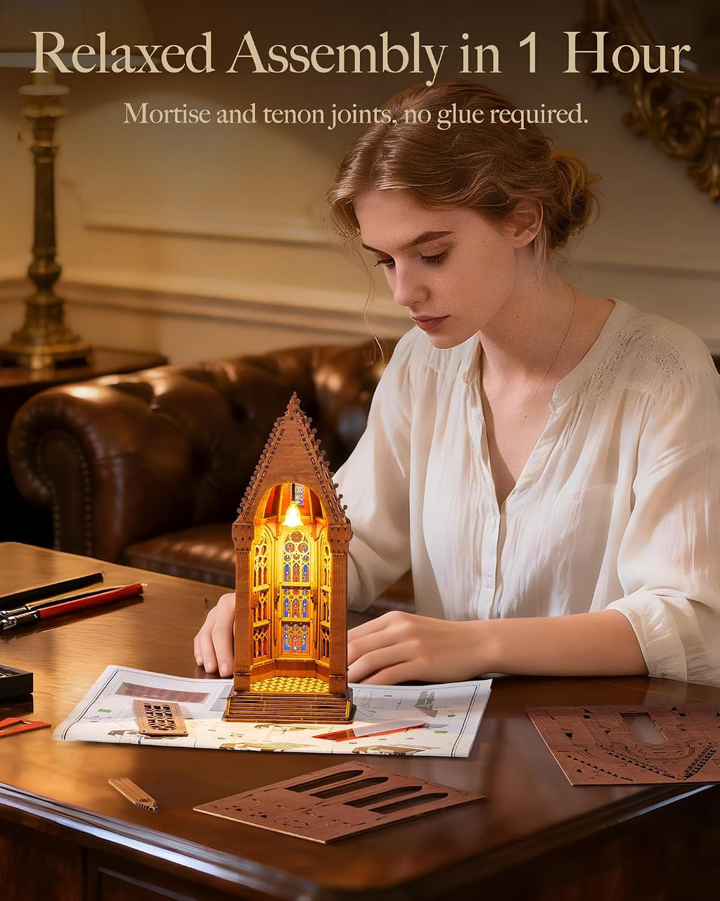 Rolife Geometric Cathedral – 3D Wooden Puzzle Kit