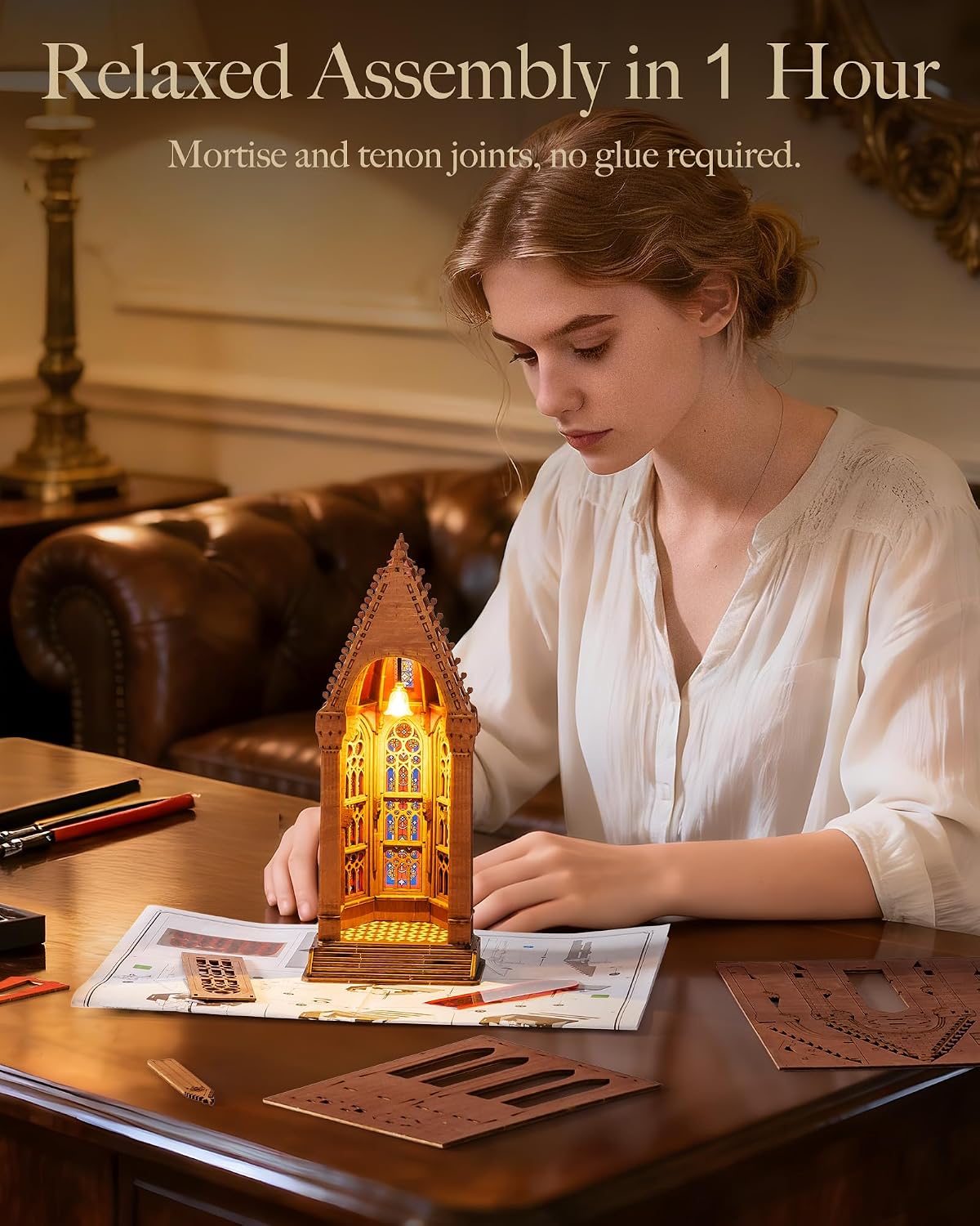 Rolife Geometric Cathedral – 3D Wooden Puzzle Kit