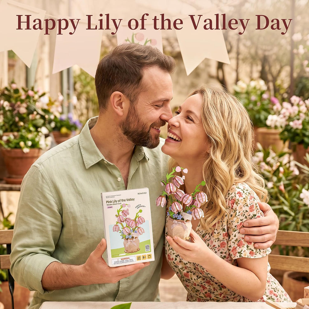 Rowood Pink Lily of the Valley – 3D Wooden Puzzle Kit