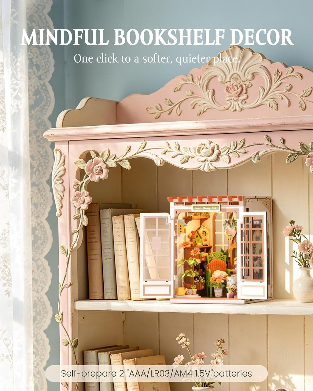 Rolife Secret Bloomy Nook – DIY Book Nook Kit
