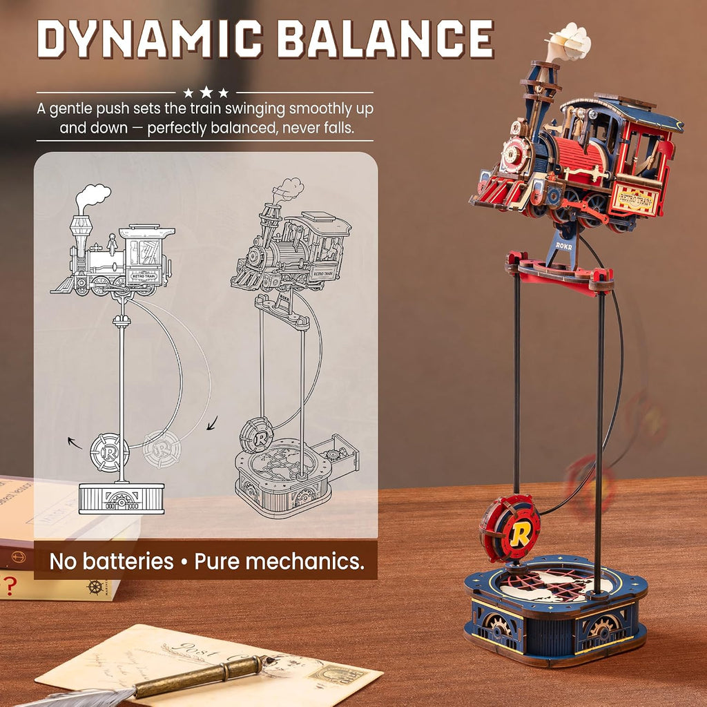 ROKR Power Express Pendulum Balance Toy – 3D Wooden Puzzle Kit