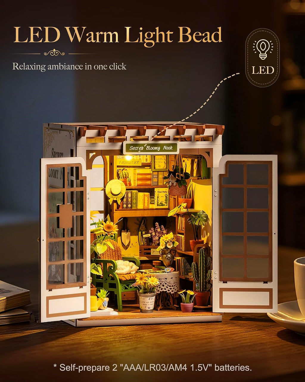 Rolife Secret Bloomy Nook – DIY Book Nook Kit