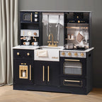 ROBUD Modern Play Kitchen for Kids – Black