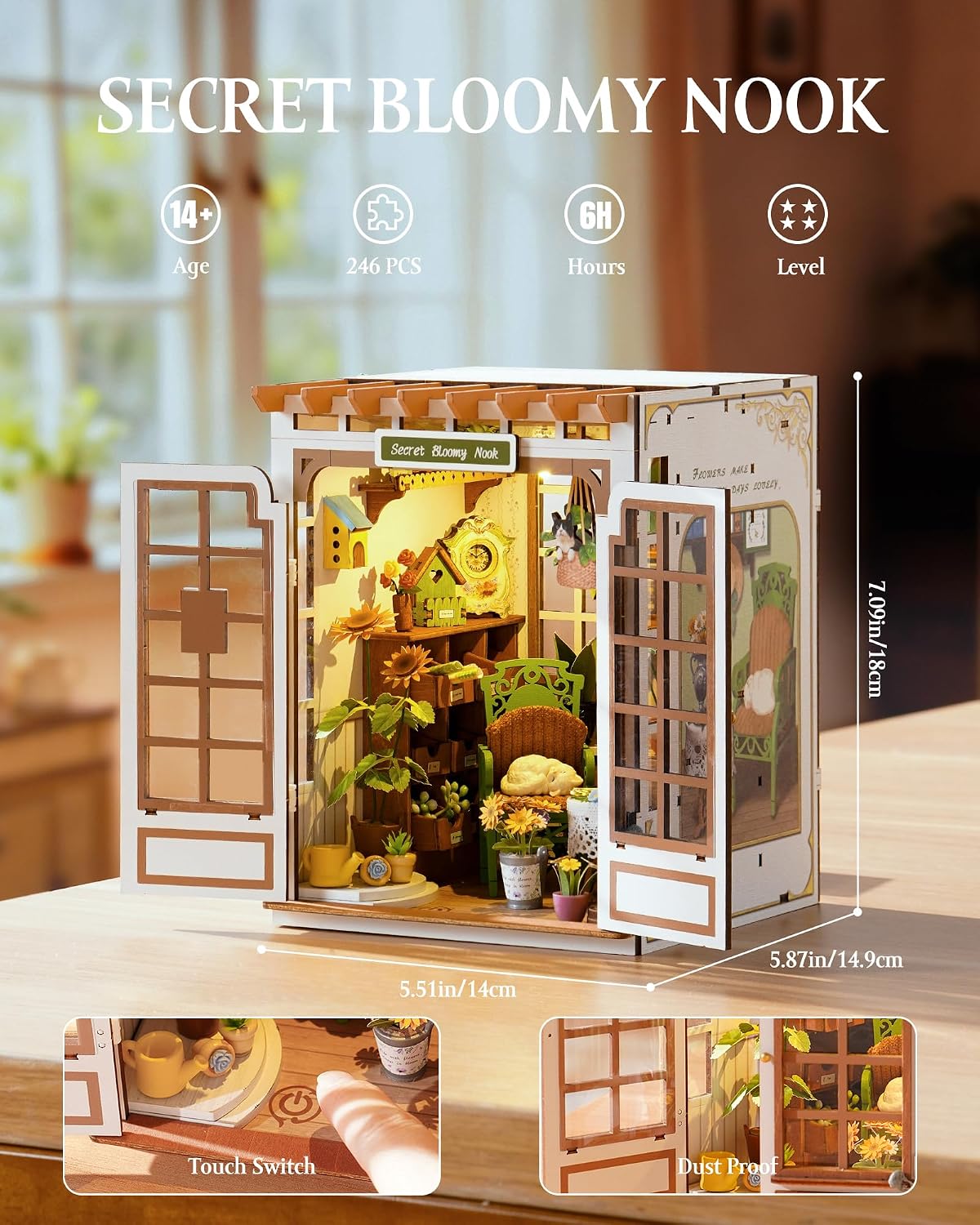 Rolife Secret Bloomy Nook – DIY Book Nook Kit
