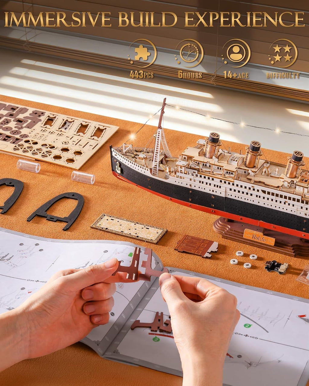 Rolife 1912 Eternal Atlantic Voyager – 3D Wooden Puzzle Kit