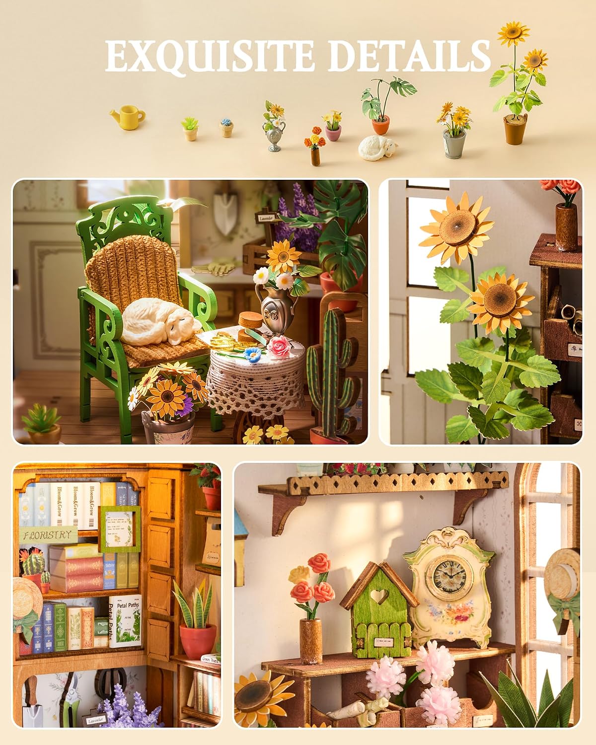 Rolife Secret Bloomy Nook – DIY Book Nook Kit