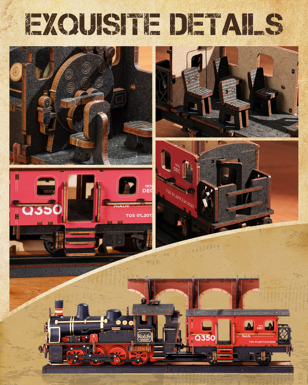 Steam Journey Train – 3D Wooden Puzzle Kit