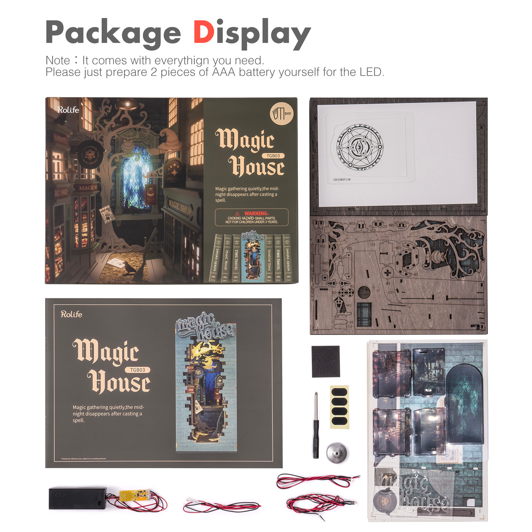 Book Nook Library Series – DIY Miniature Kit (4 Styles)