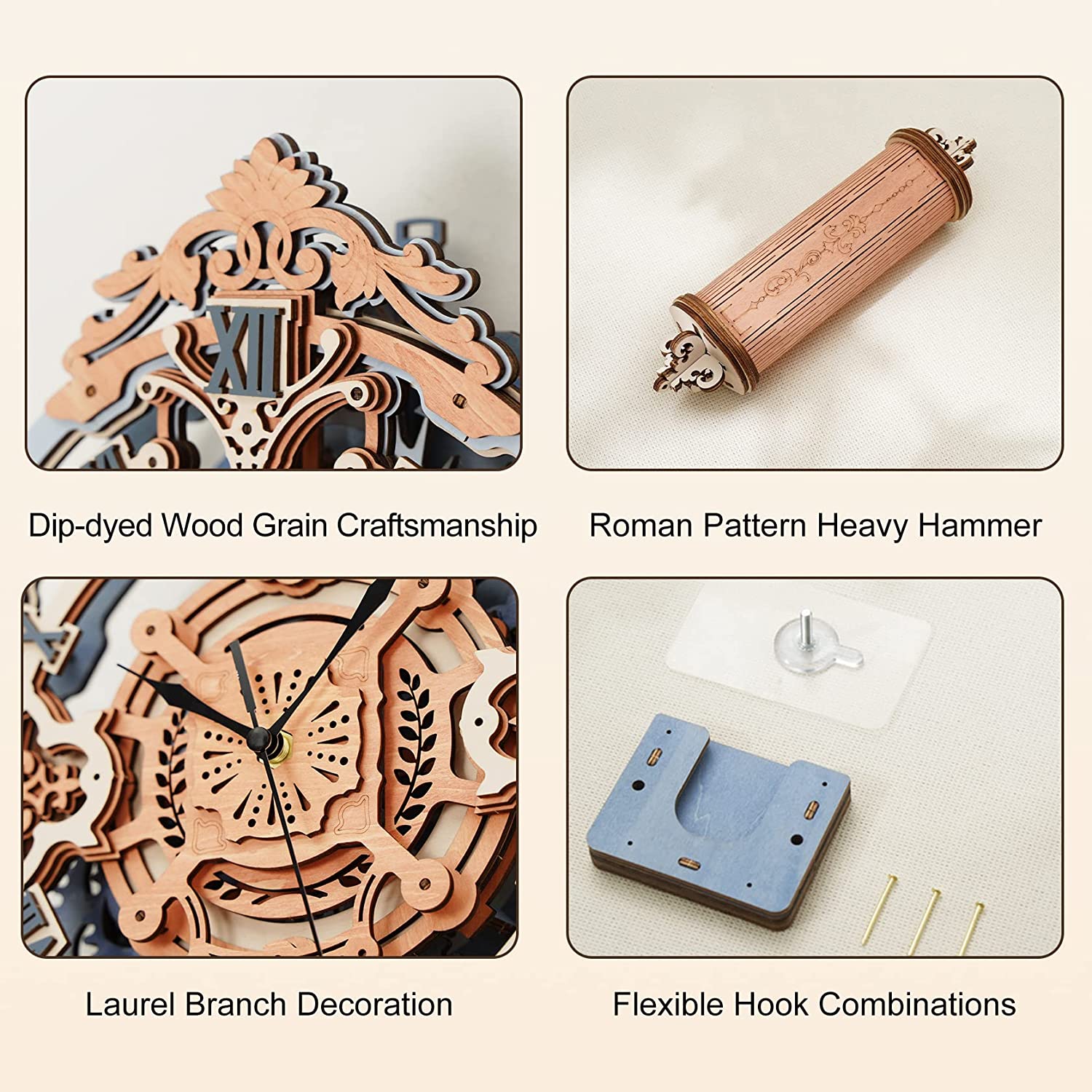 Romantic Notes Wall Clock – Wooden Model Kit