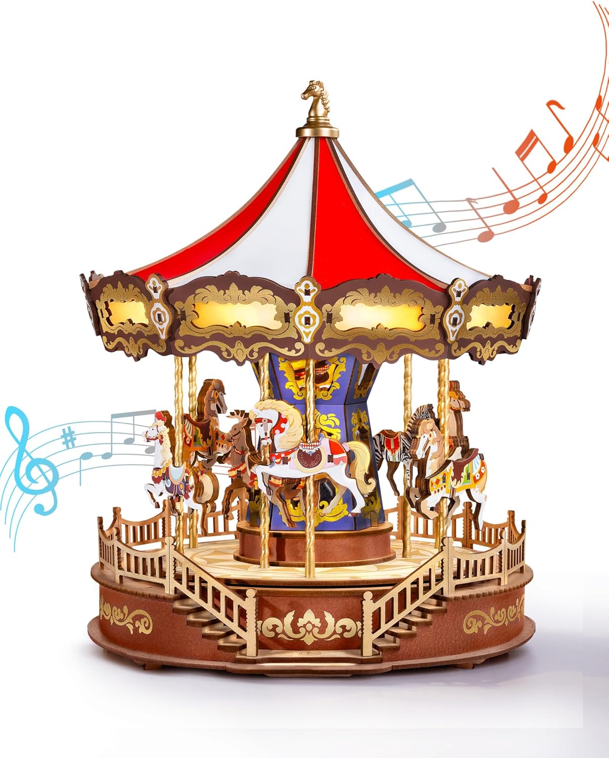Classic Carousel Music Box – Wooden Model Kit
