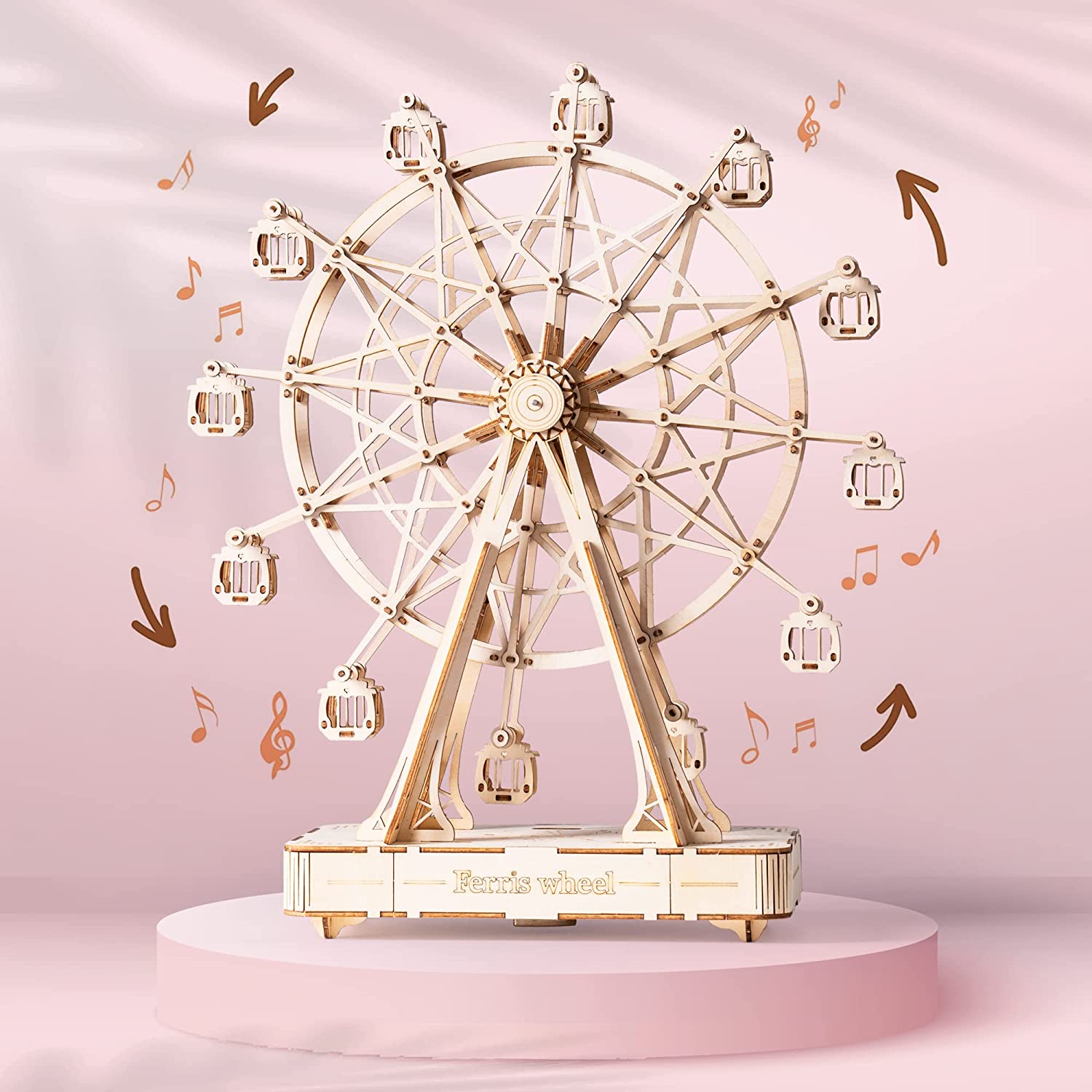 3D Wooden Ferris Wheel Music Box Model Kit