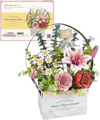 Blooming Flower Basket – DIY Wooden Model Kit