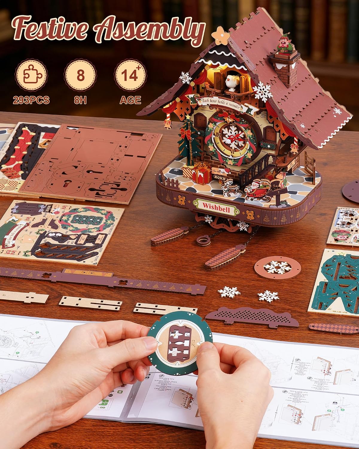 ROKR Christmas Cuckoo Clock – DIY Mechanical Model Kit