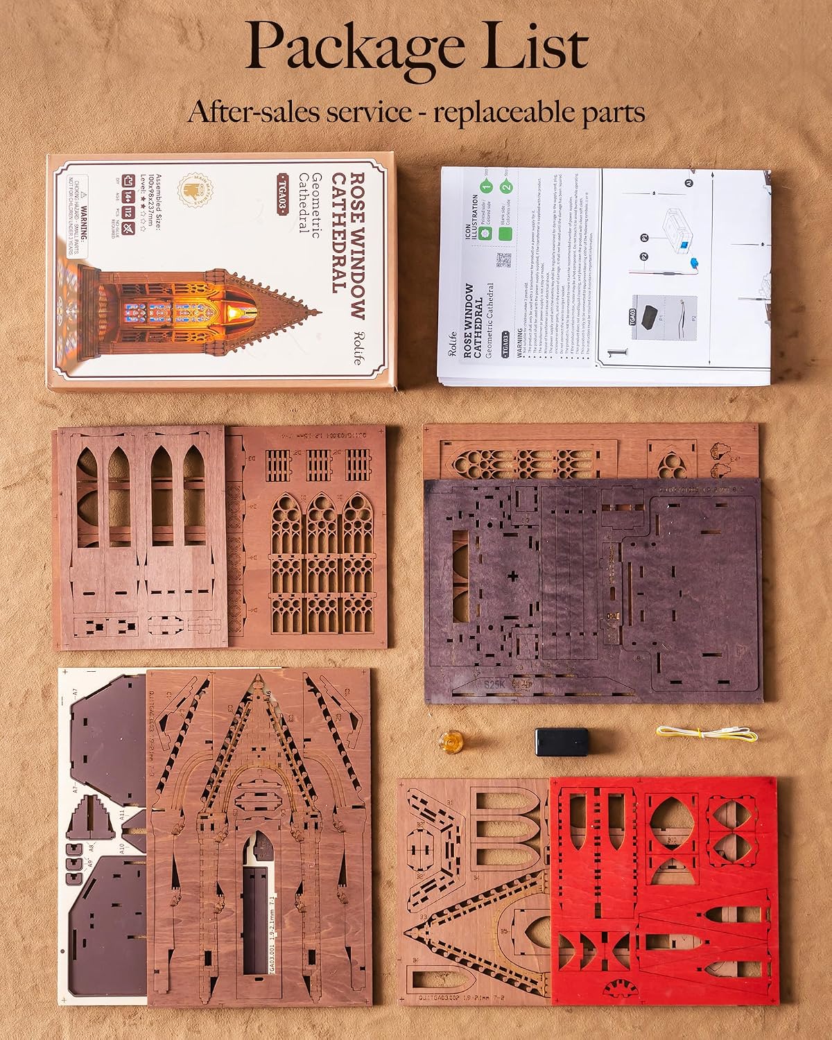 Rolife Geometric Cathedral – 3D Wooden Puzzle Kit