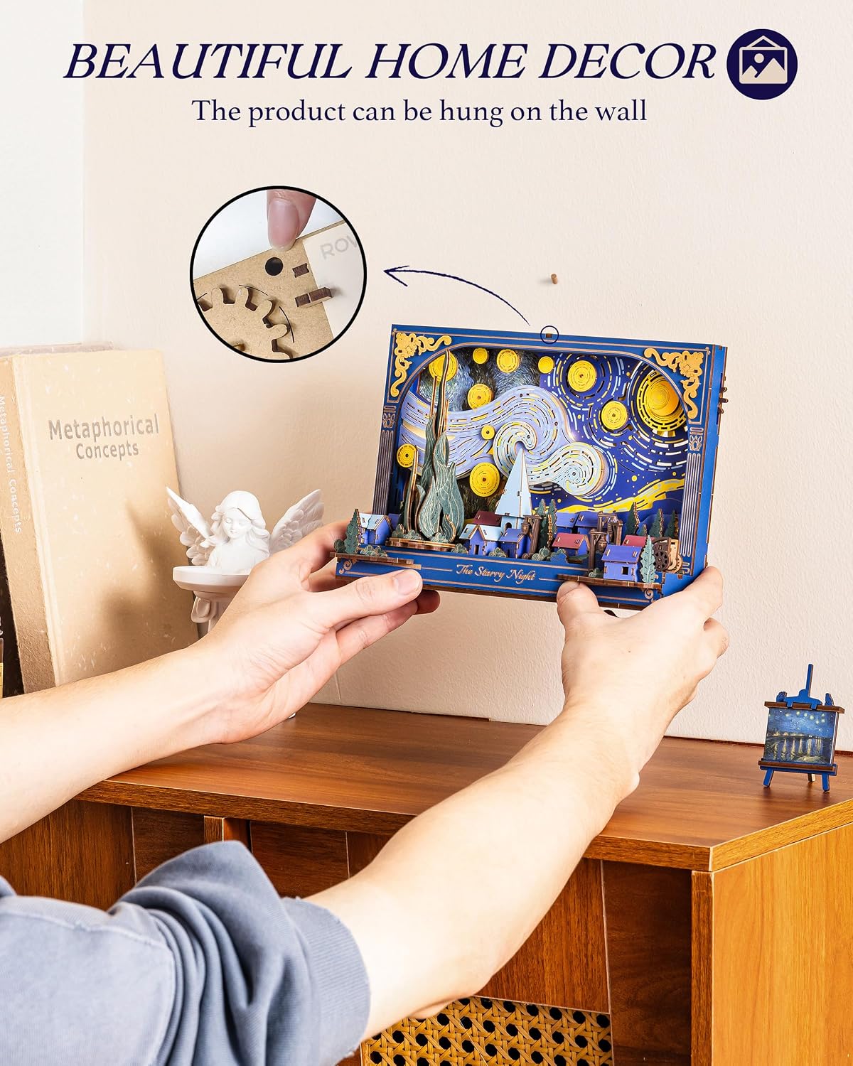 Rowood The Starry Night Wall Art – 3D Wooden Puzzle Kit