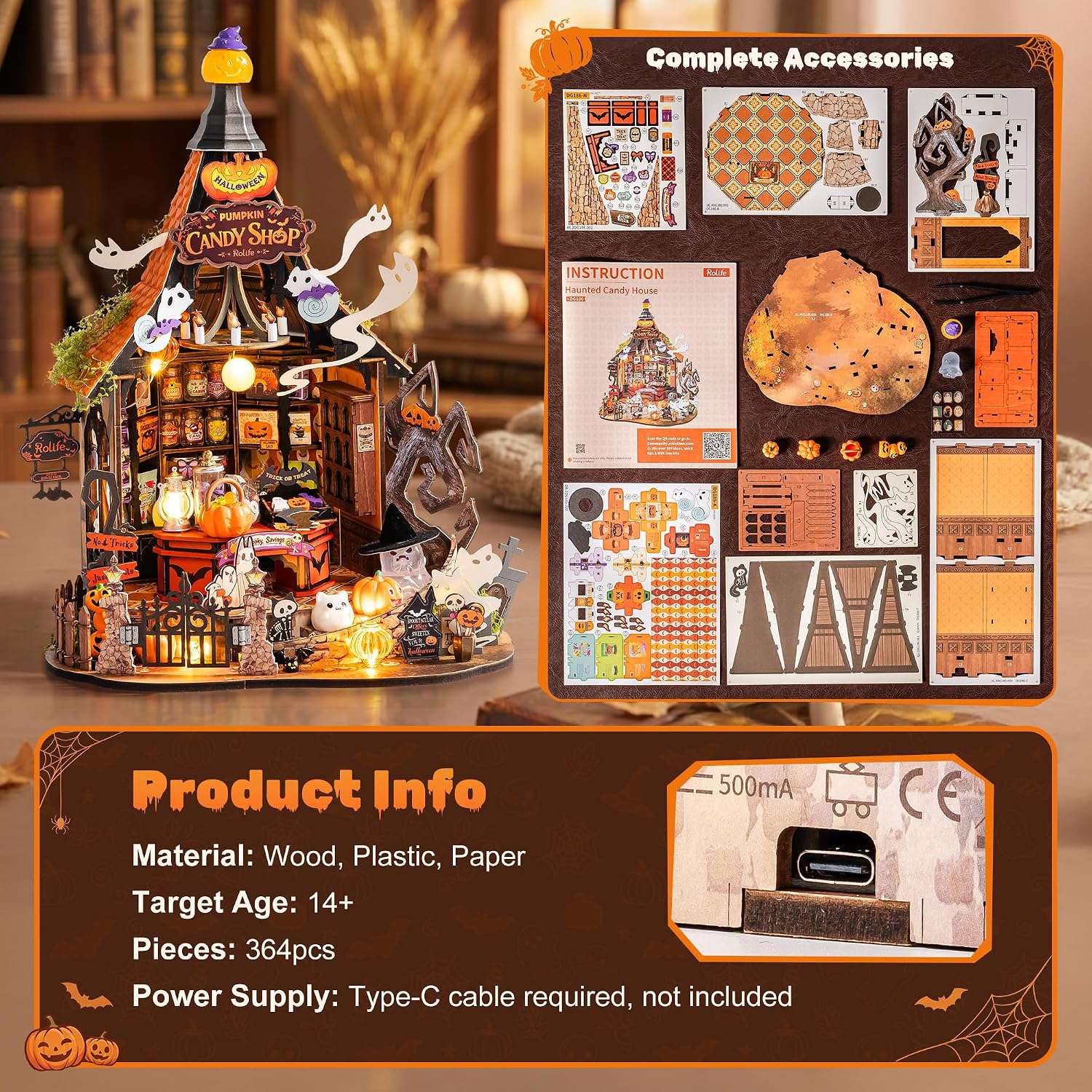 Rolife Haunted Candy House – DIY Miniature House Kit