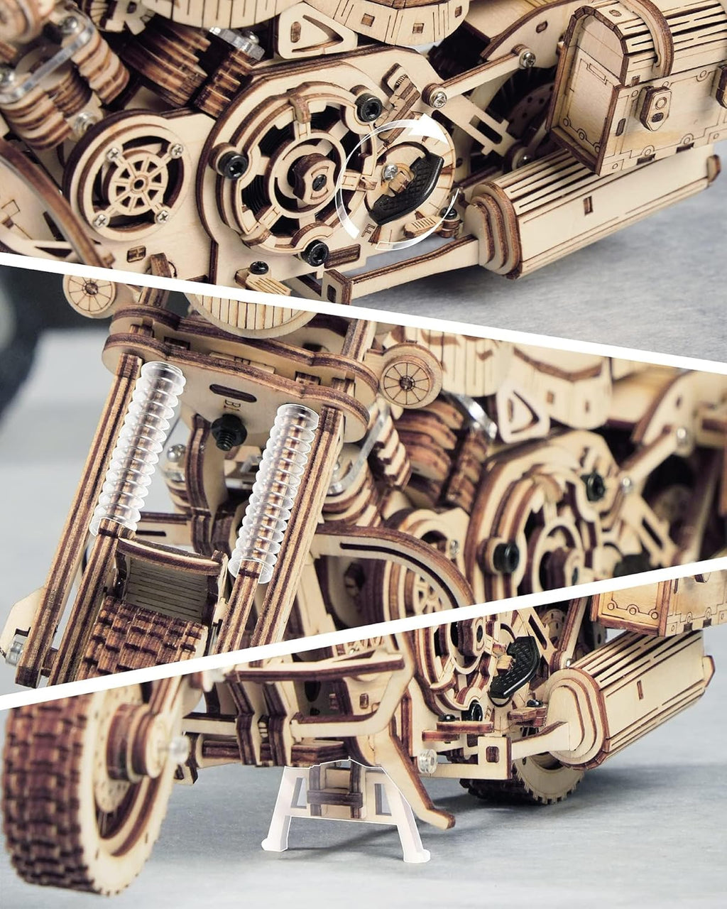 Vintage Cruiser Motorcycle – 3D Wooden Mechanical Model Kit