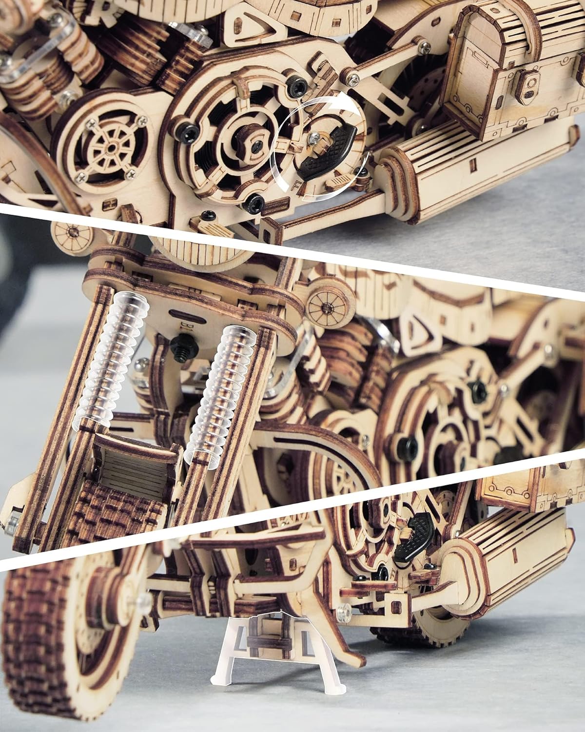 Vintage Cruiser Motorcycle – 3D Wooden Mechanical Model Kit
