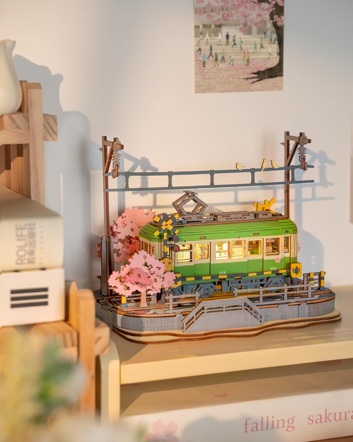 Sakura Journey Tram – Wooden Model Kit
