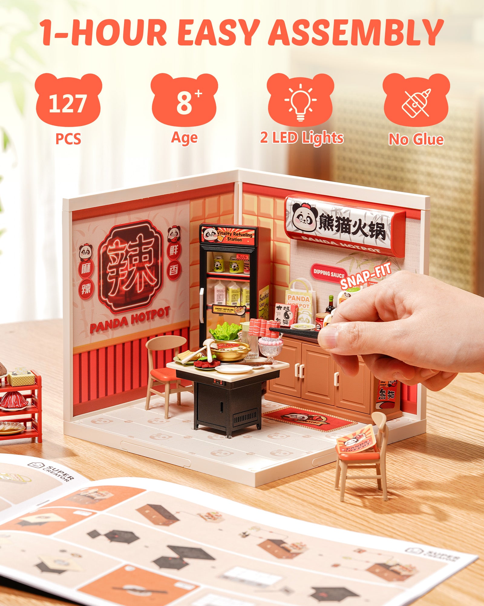Panda Hot Pot Restaurant – DIY Miniature House Kit