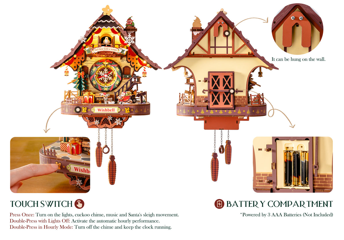 ROKR Christmas Cuckoo Clock – DIY Mechanical Model Kit