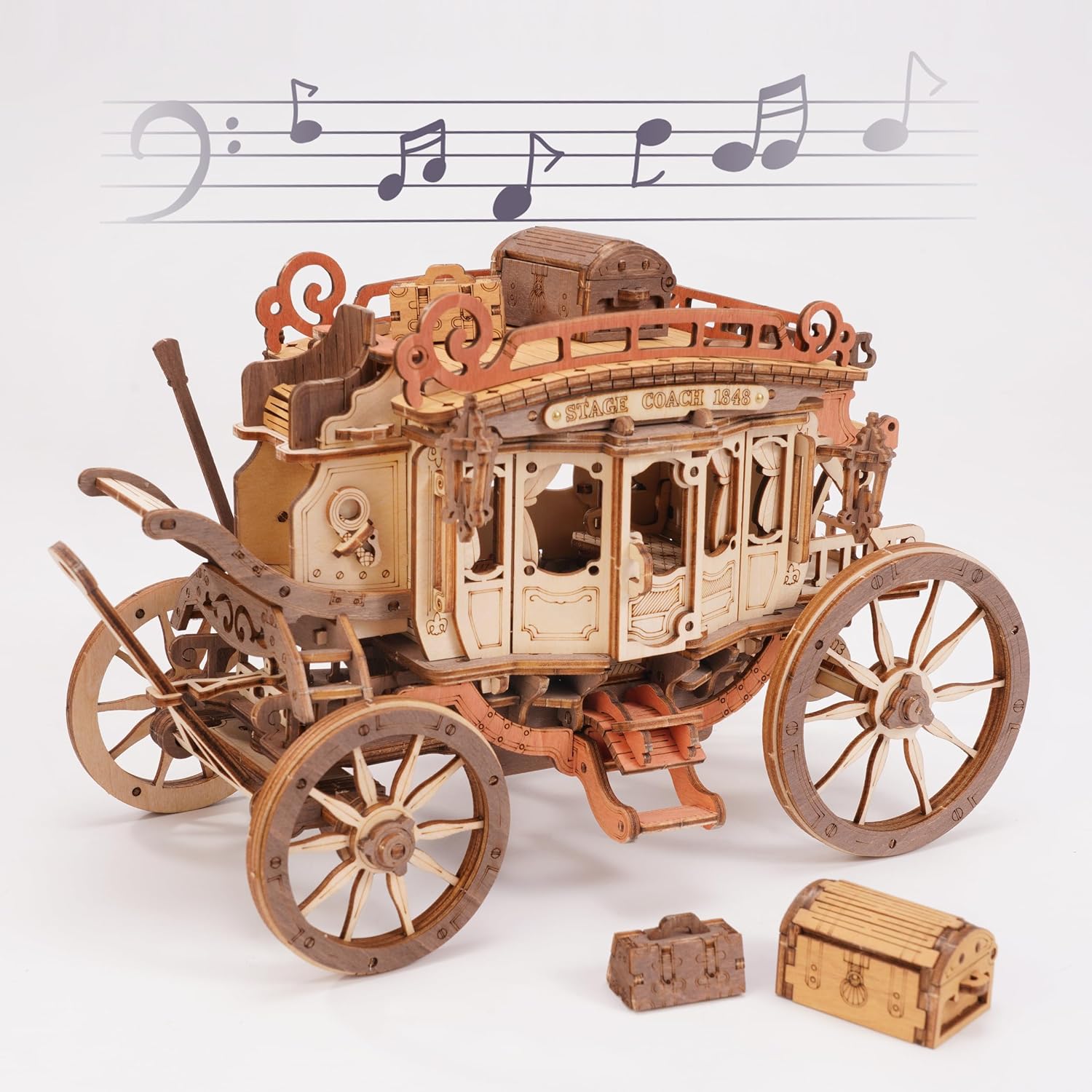 Stagecoach Music Box – Wooden Model Kit